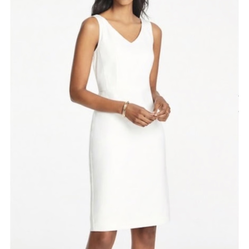 Ann Taylor Elegant Cream White Midi Dress